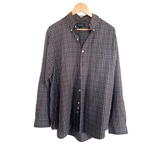 BROOKS Brothers Large 100% cotton button down shirt long sleeve plaid